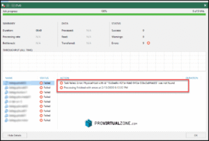رفع خطا در Veeam Backup